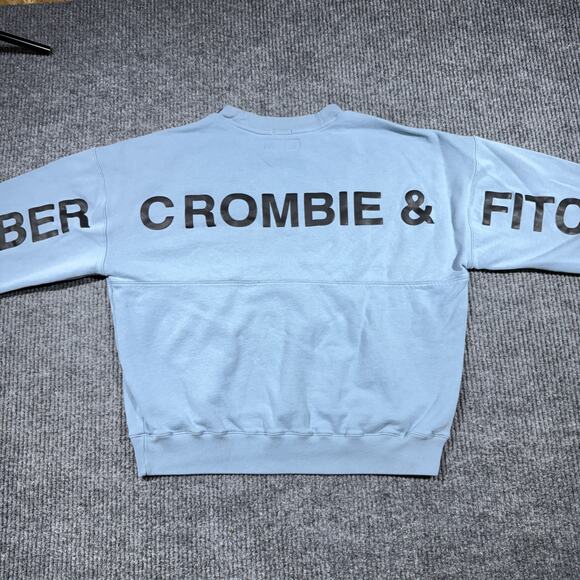 Abercrombie Fitch Sweatshirt Womens M Blue Soft Cozzy Retro Pullover Oversized - Picture 2 of 6